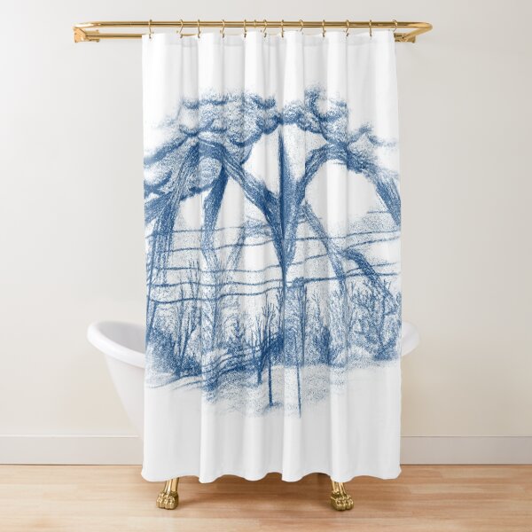 Stranger Monster Drawing (Blue) Shower Curtain