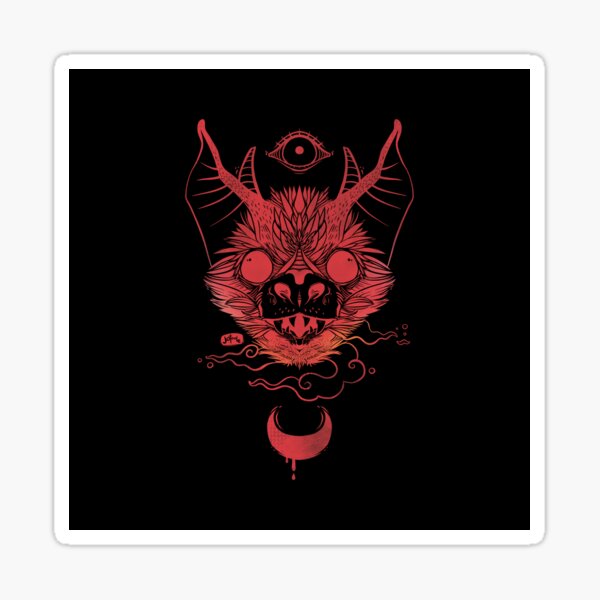 Item preview, Chiroptère chauve-souris avec lune et œil designed and sold by cellsdividing.