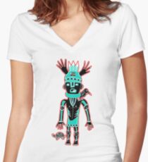 KIDchina crow Women's Fitted V-Neck T-Shirt