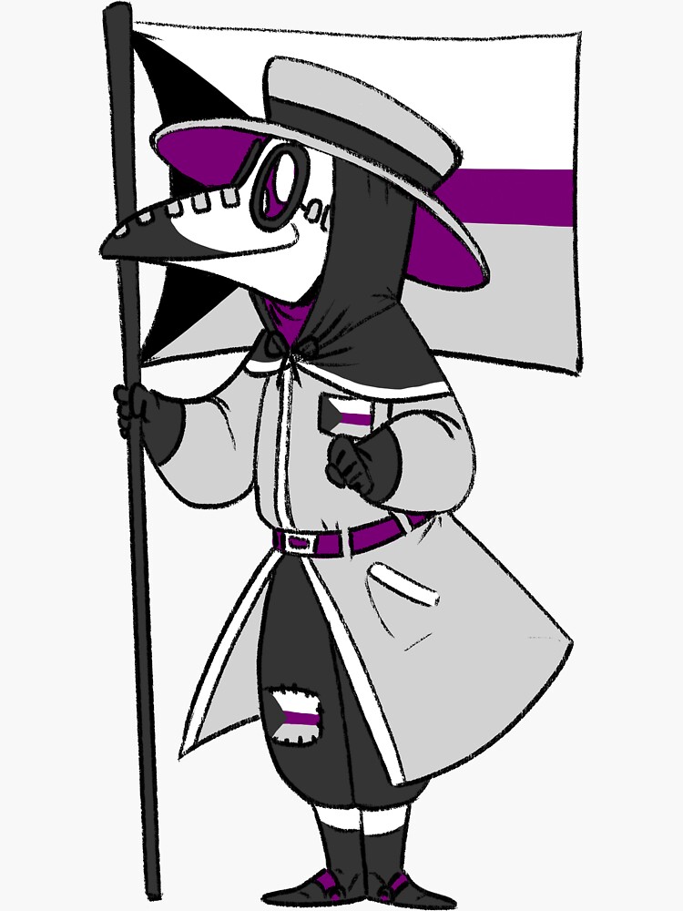 Thumbnail 3 von 3, Sticker, Demisexual Pride Plague Doctor designt und verkauft von soodie.