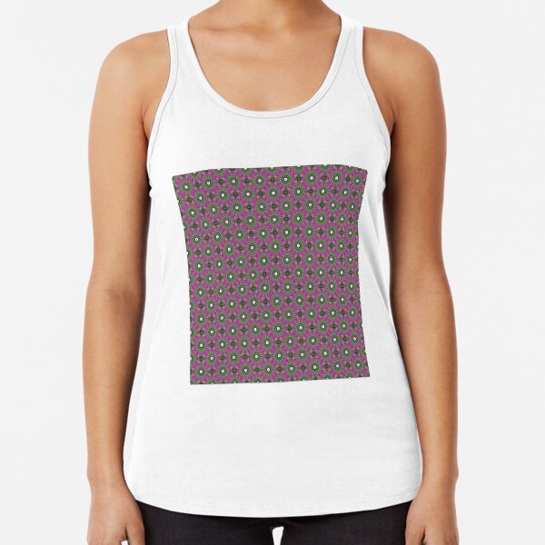 #Scrapbook, #design, #pattern, #repetition, abstract, illustration, square, color image, geometric shape, retro style Racerback Tank Top