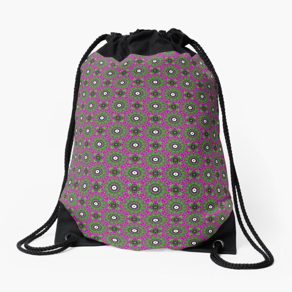 #Scrapbook, #design, #pattern, #repetition, abstract, illustration, square, color image, geometric shape, retro style Drawstring Bag