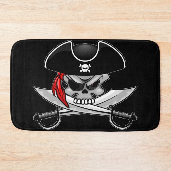 Item preview, Pirate Skull with Crossed Sabers and Red Bandana designed and sold by BluedarkArt.