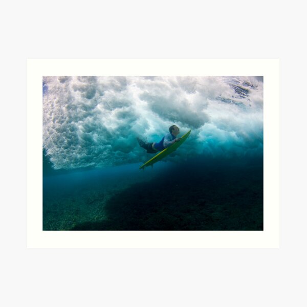 Flying under the waves Art Print
