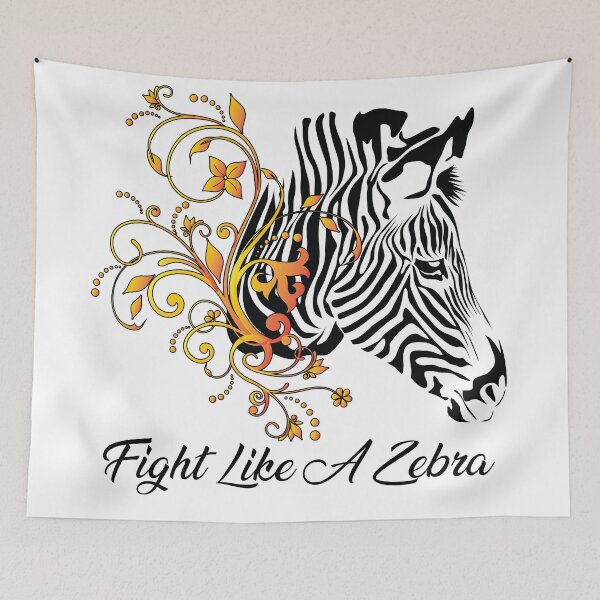 Artikelvorschau, EDS Zebra mit Schnörkel "Fight Like A Zebra" entworfen und verkauft von RedTailArts.