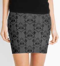 Halloween Damask - Grey Mini Skirt
