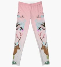 Deer Raven Spatter Print Leggings