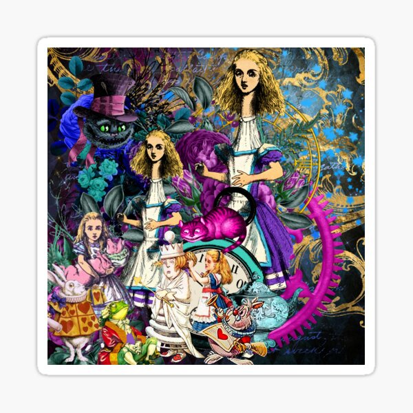 alicia wonderland, alice in vintage wonderland Pegatina