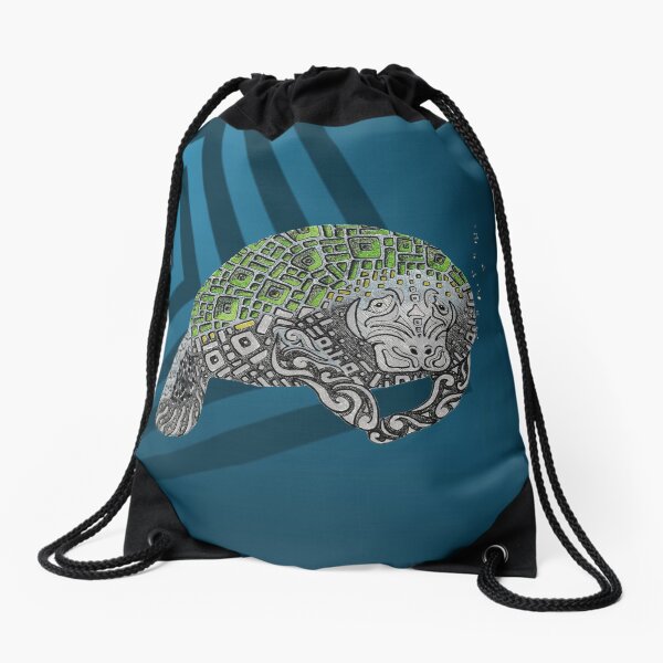 Manatee Totem Drawstring Bag