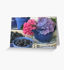 BLUEBERRIES & HYDRANGEAS Greeting Card