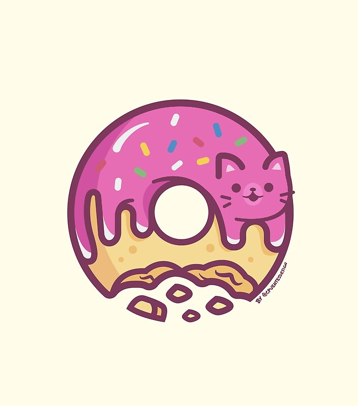 Donut Cat By Cpuentesdesign Redbubble 7069