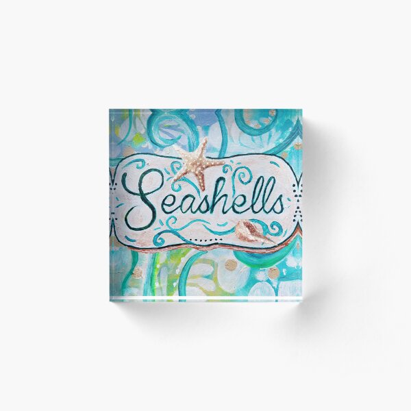 Seashells III by Jan Marvin Acrylic Block