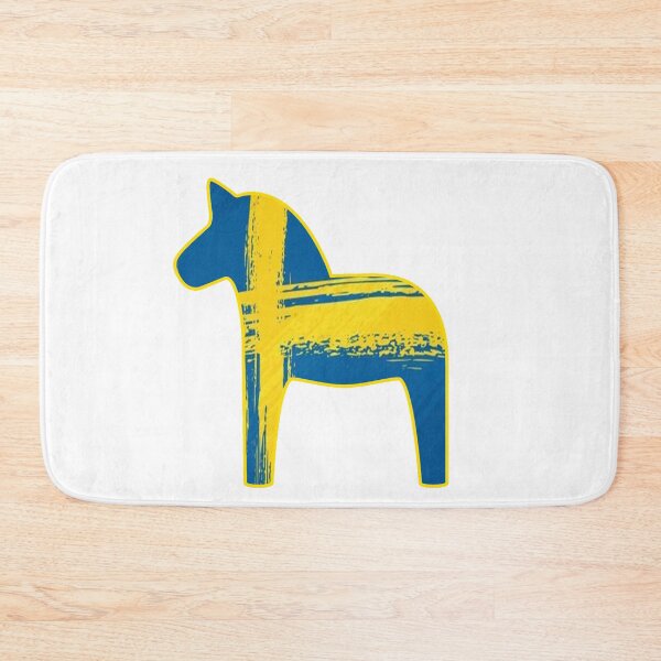 Item preview,  Dala Horse Swedish Flag Painted Distressed Sweden Dalahost designed and sold by funnytshirtemp.