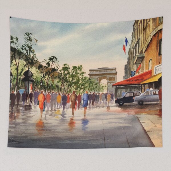 Artikelvorschau, Champs Elysees und Arc De Triomphe entworfen und verkauft von William Holkham.