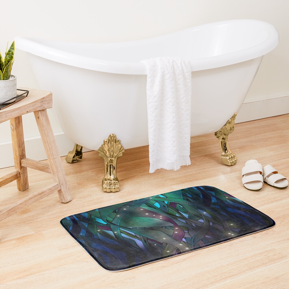 Nocturne (with Fireflies) Bath Mat