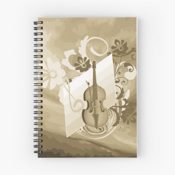 Item preview, Soft Brown Violin Floral Swirl  designed and sold by moondreamsmusic.