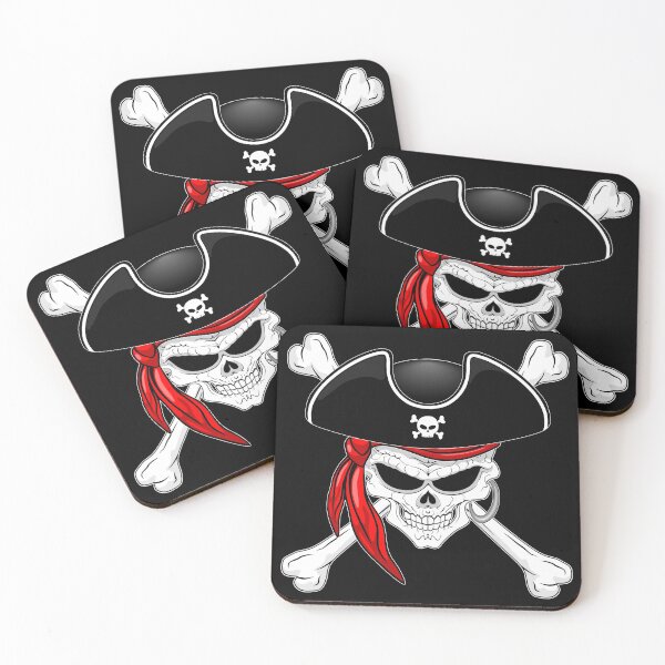 Item preview, Pirate Skull with Crossed Bones and Red Bandana designed and sold by BluedarkArt.