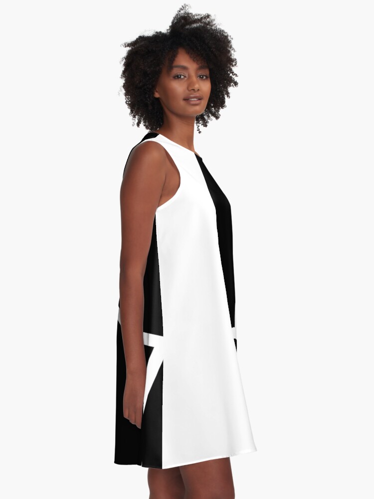 Buy > black and white color block dress > in stock