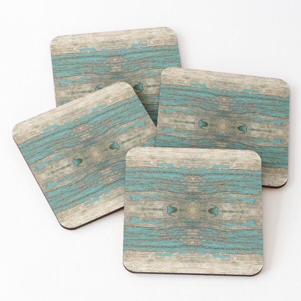 Item preview, Rustic weathered Wood - Weathered Wooden Plank - Beautiful knotty wood weathered turquoise paint designed and sold by TurningMoss.