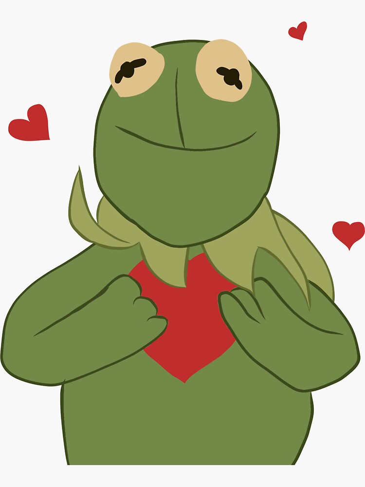  Kermit  Heart  Meme  Reaction Drawing  Sticker by doubleback 