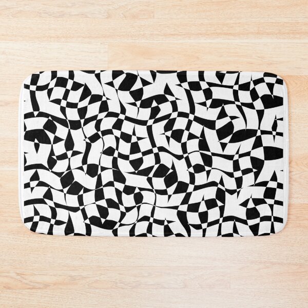 Item preview, Wavy Black and White Organic Geometric Tile Checker Board designed and sold by jocelynsart.