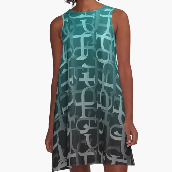 Fun with Typography in Armenian Blue and Black A-Line Dress