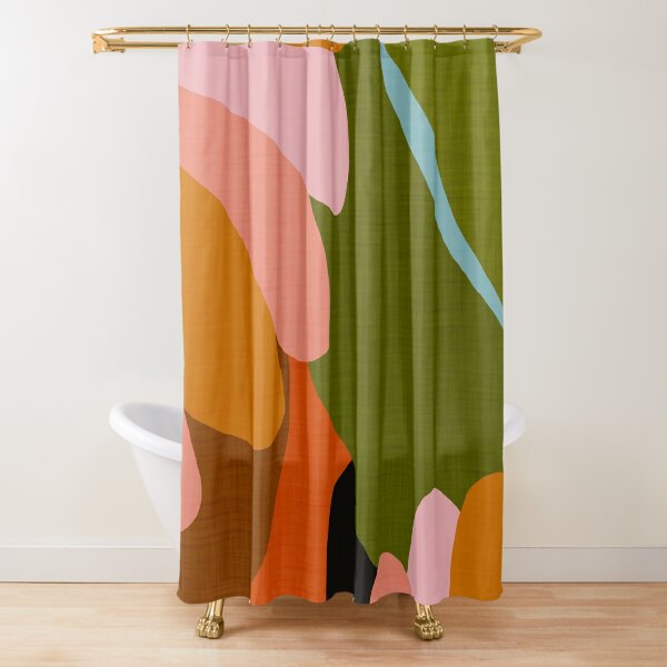 Aloha Shower Curtain, Jungle Design Plantation Artwork of Leafy