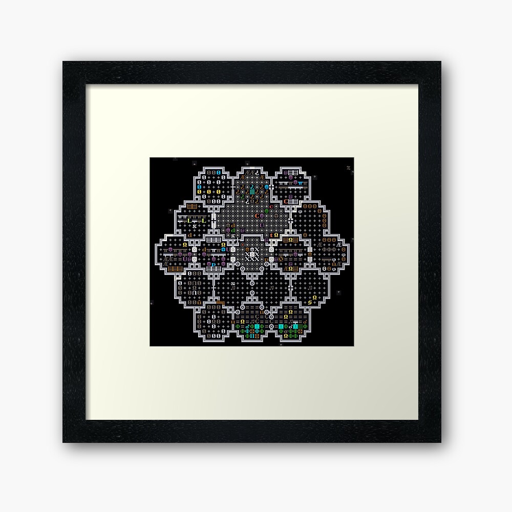 Dwarf Fortress Library With Fnordset Tiles Framed Art Print By Pomptart Redbubble