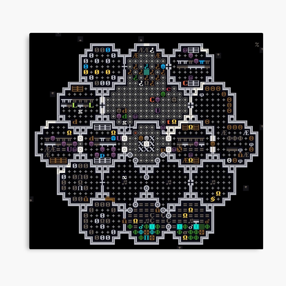 Dwarf Fortress Library With Fnordset Tiles Poster By Pomptart Redbubble
