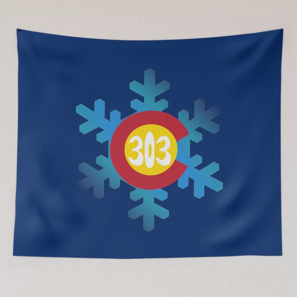 Item preview, Hand Drawn Colorado Flag Snowflake 303 Area Code designed and sold by itsrturn.