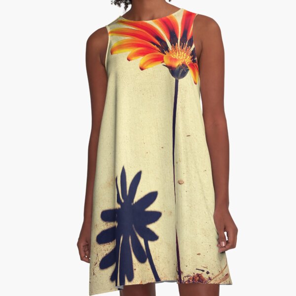 Orange Gerber and Shadow A-Line Dress