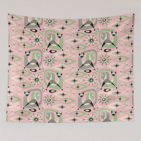 Item preview, Mid Century Siamese Cat Abstract designed and sold by studioxtine.