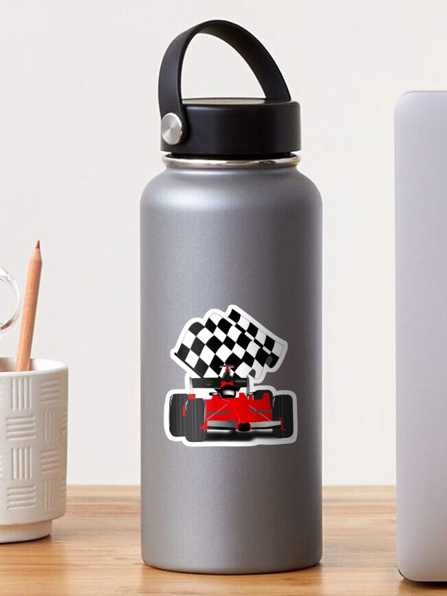 Checkered Flag - Racing - Race Car' Water Bottle