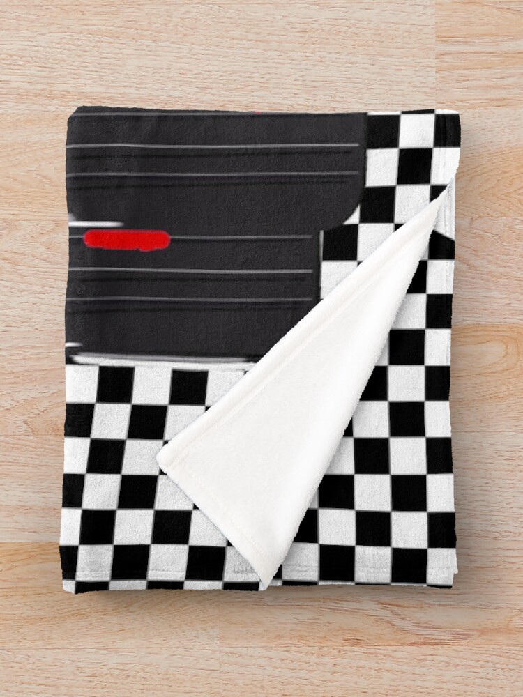 Alternate view of Red Race Car with Checkered Flag Throw Blanket