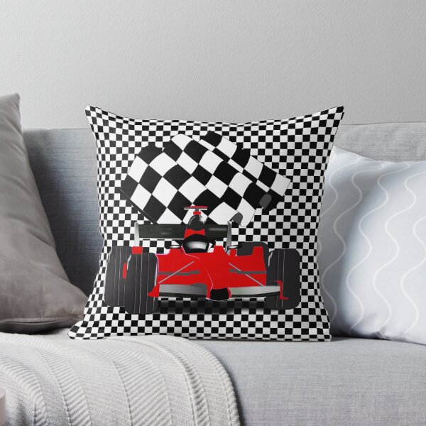 voiture de course rouge Coussin