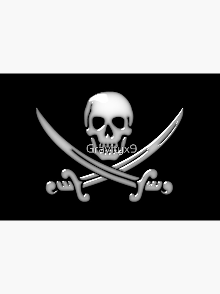 Glassy Pirate Skull & Sword Crossbones by Gravityx9
