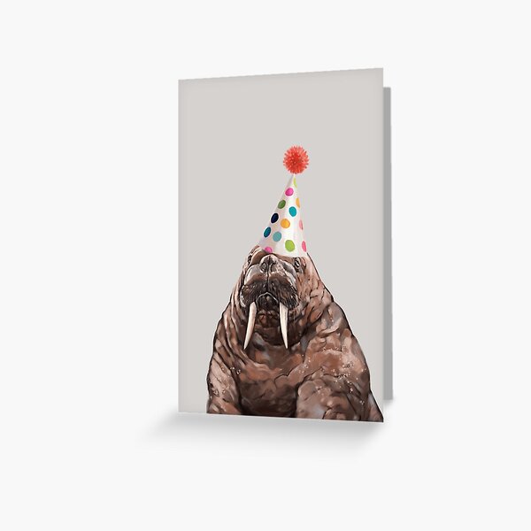 Item preview, Moody Walrus with Party Hat designed and sold by bignosework.