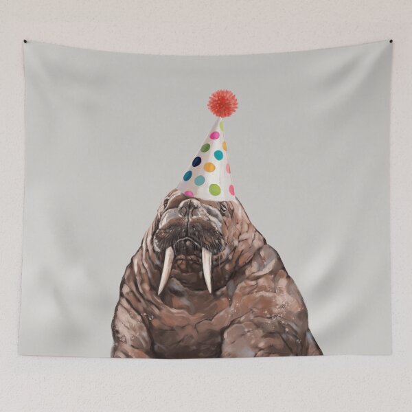 Item preview, Moody Walrus with Party Hat designed and sold by bignosework.