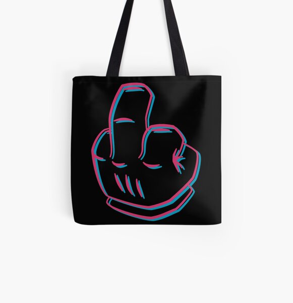 Mittelfinger flimmern Allover-Print Tote Bag