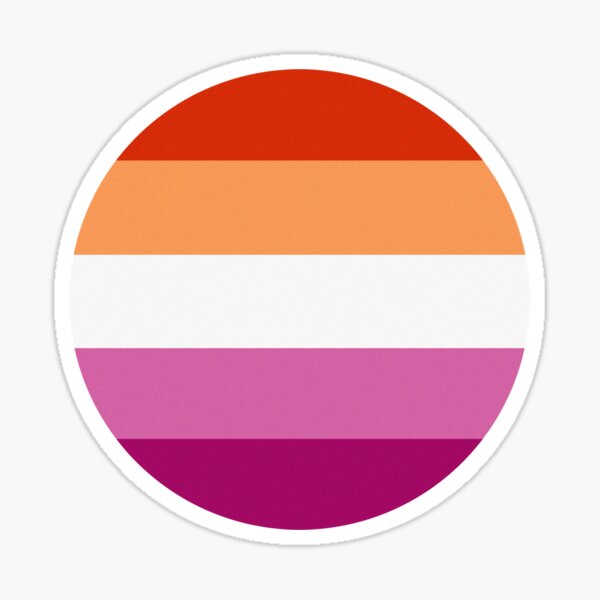 Lesbian Pride Flag Circle Sticker Sticker For Sale By Lilwulfart Redbubble 