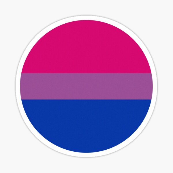 Bisexual Pride Flag Circle Sticker Sticker By Lilwulfart Redbubble