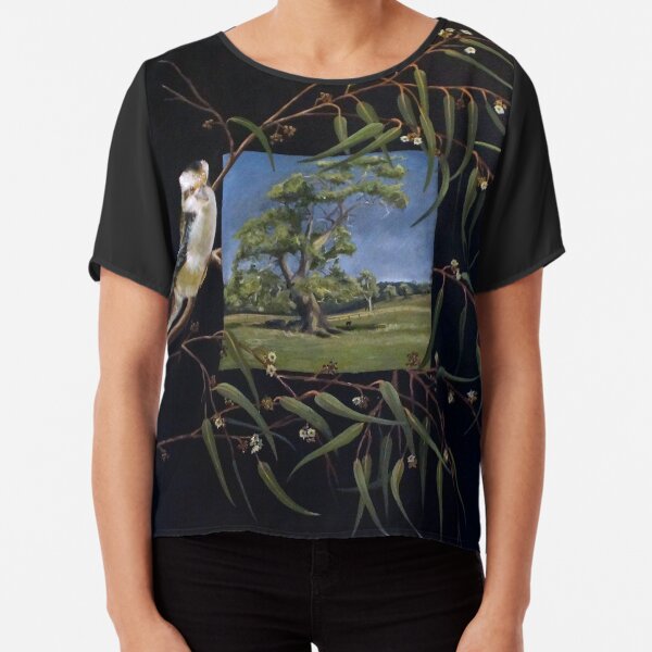 Merry Merry King - Oil on canvas Chiffon Top