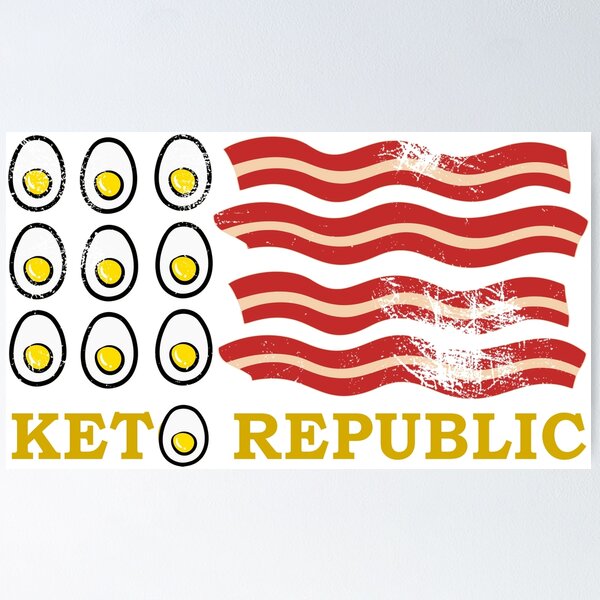 Item preview, KETO REPUBLIC EGGS AND BACON Sticker designed and sold by aydapadi.