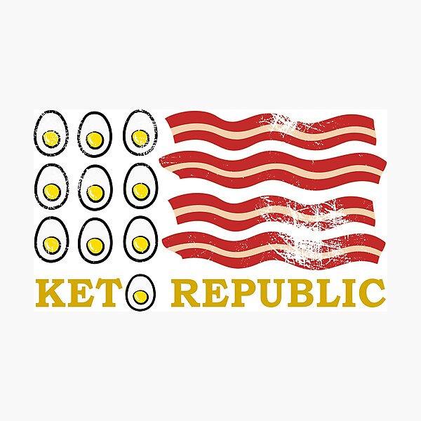 Item preview, KETO REPUBLIC EGGS AND BACON Sticker designed and sold by aydapadi.
