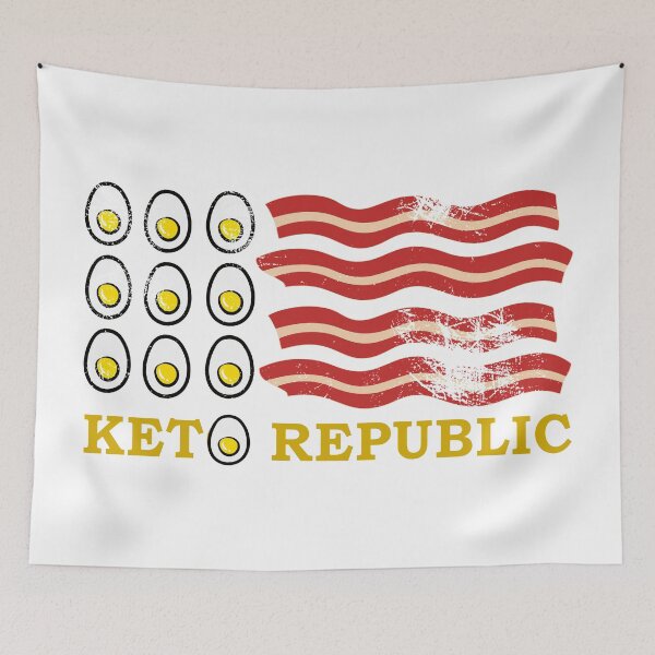 Item preview, KETO REPUBLIC EGGS AND BACON Sticker designed and sold by aydapadi.