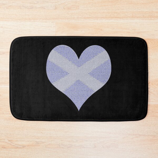 Scots Words in a Saltire in a Heart Bath Mat