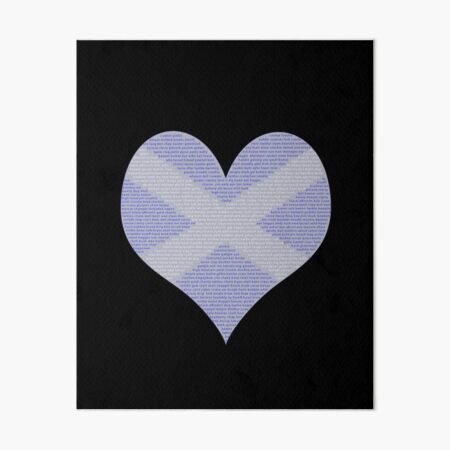 Scots Words in a Saltire in a Heart Art Board Print