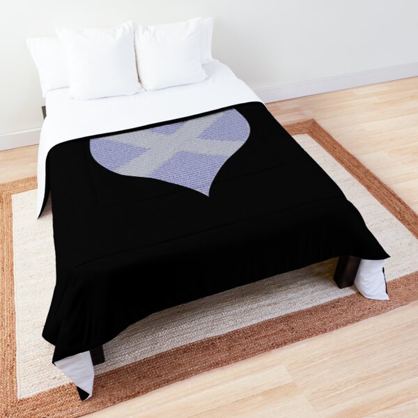 Scots Words in a Saltire in a Heart Comforter