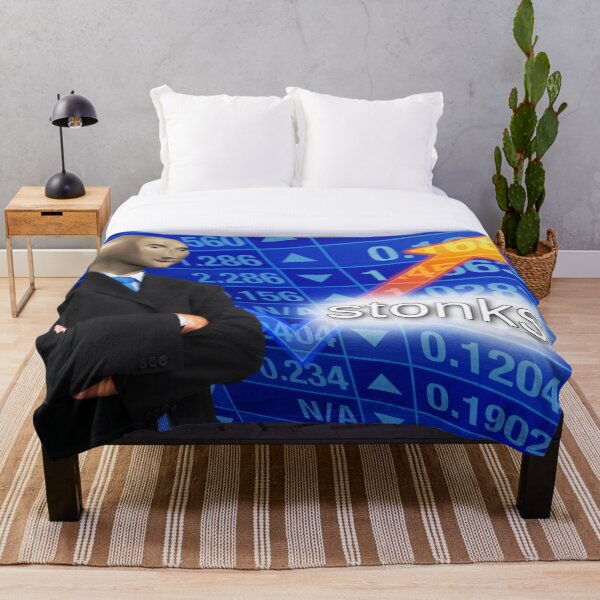 stonks Throw Blanket
