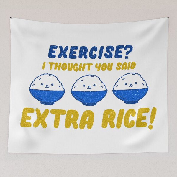 Item preview, EXERCISE EXTRA RICE Sticker designed and sold by aydapadi.